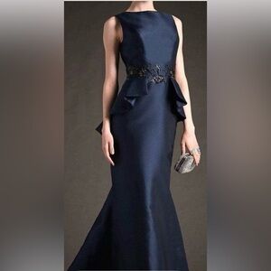 Elegant Navy Evening Gown